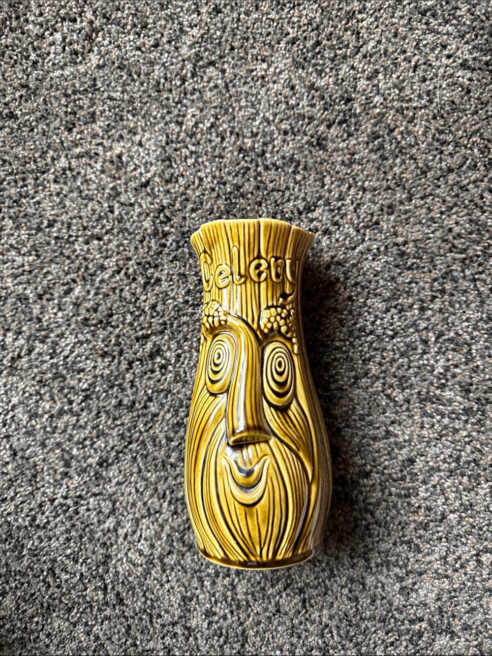Sadler England Celery Jar, retro funny face pot style.